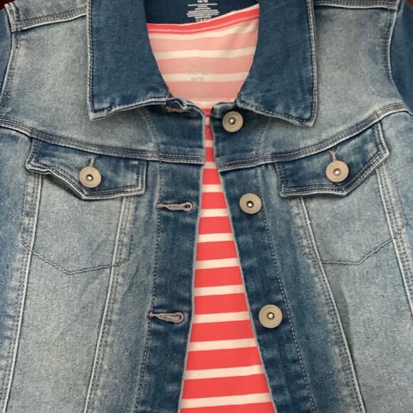 Members Mark  Juniors Pink Dress with Denim Jacket 14/16 - Picture 4 of 6